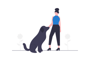 woman with dog