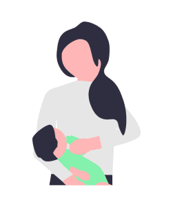 woman holding baby