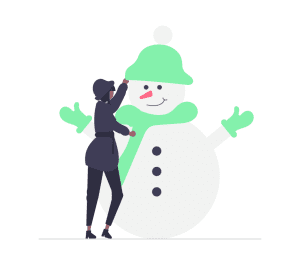 building a snowman