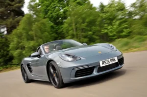 grey Porsche 718 boxster