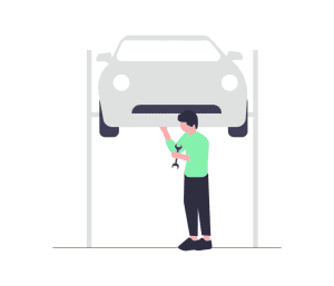 mechanic fixing car 