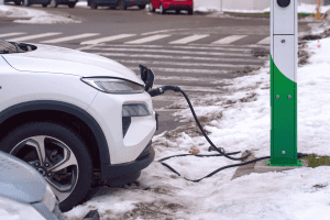 electric car charging in snow EV charging in the snow